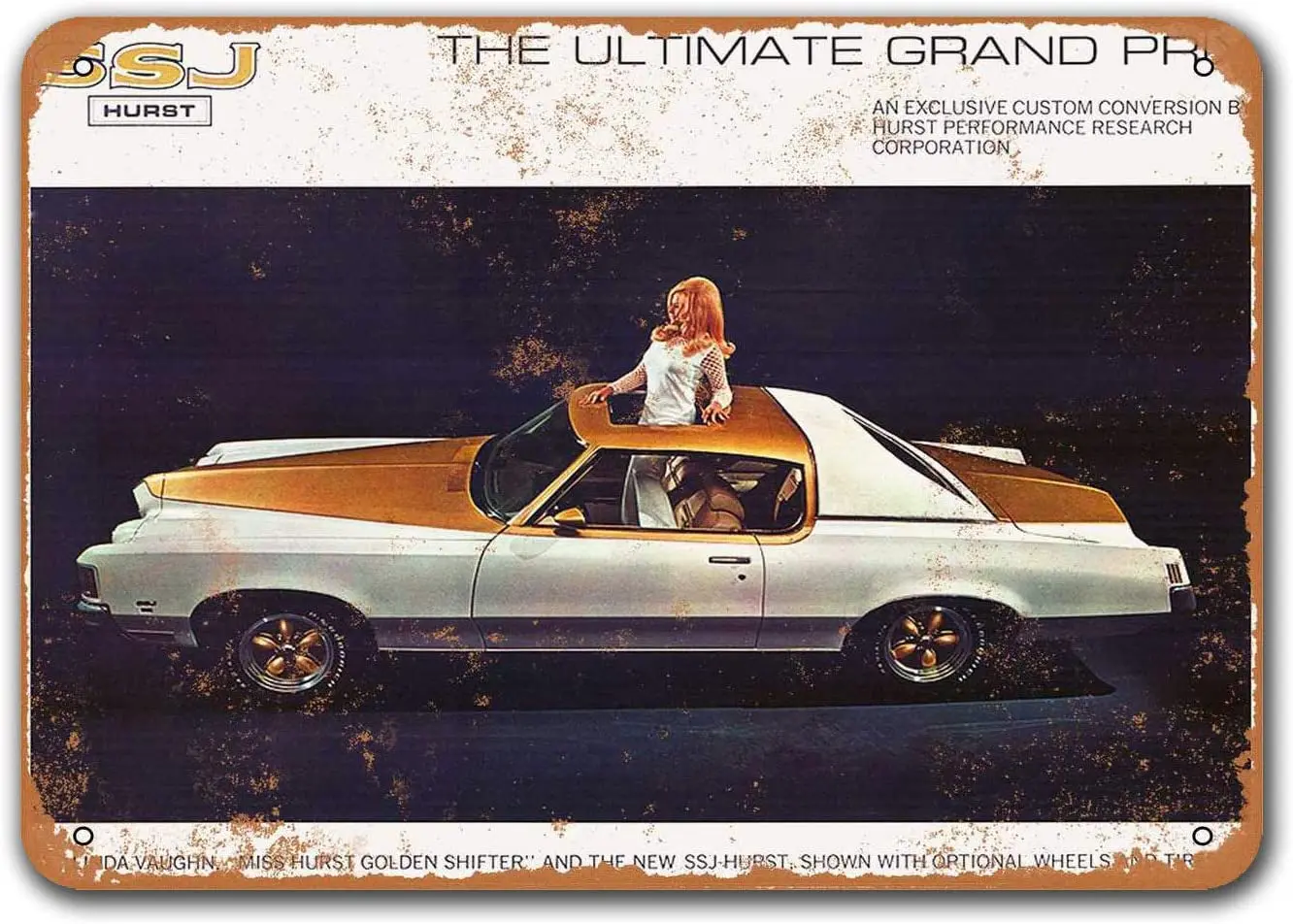 

1971 Pontiac Grand Prix Car Tin Signs Vintage, Sisoso Metal Plaques Poster Bar Pub Retro Wall Decor 12x8 inch
