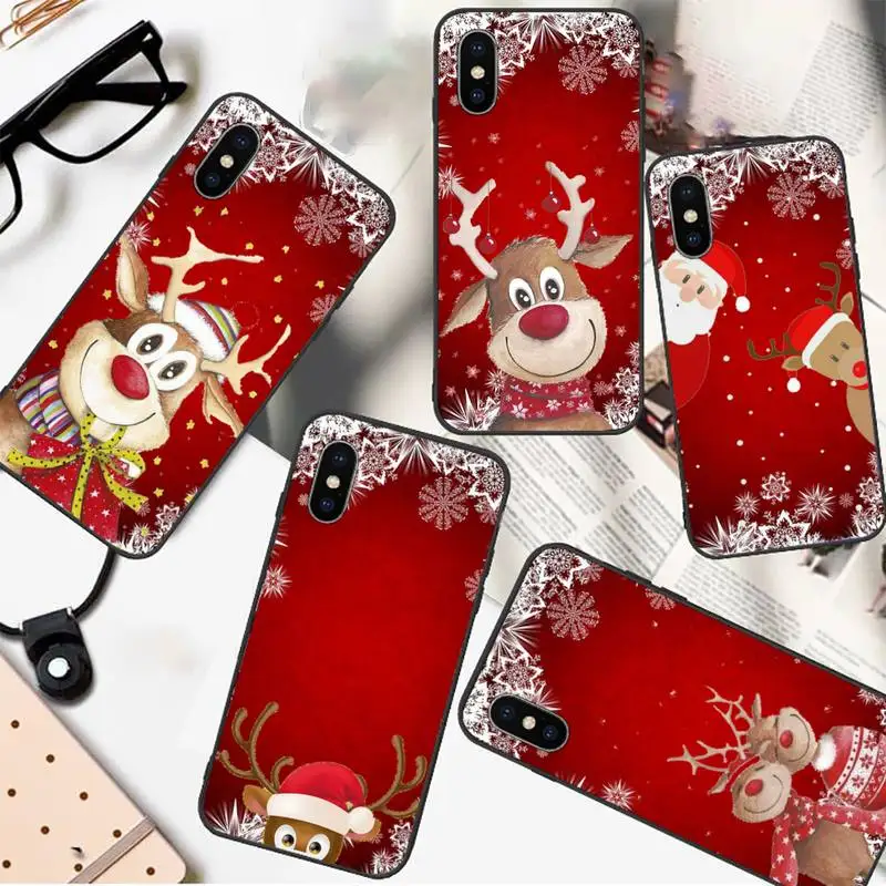 

Christmas New Year Deer Phone Case For iphone 12 11 13 7 8 6 s plus x xs xr pro max mini