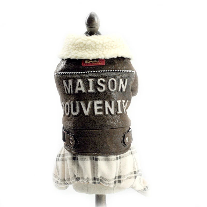 Куртка для собак из искусственной кожи мягкая Водонепроницаемая уличная одежда