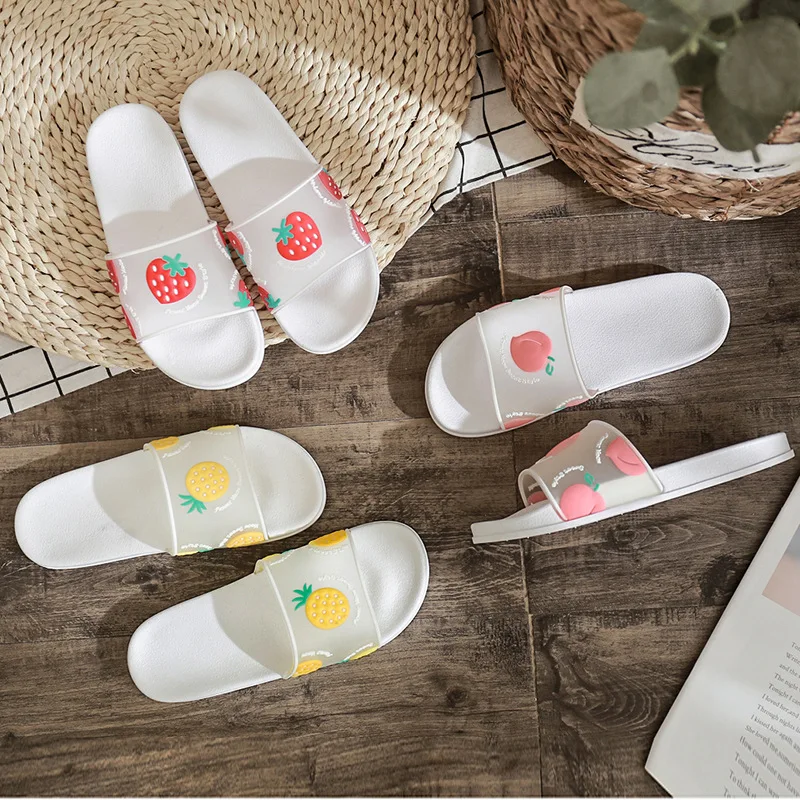 Slippers Female Fashion Home Indoor and Outdoor Wear Anti-Slip Cute Jelly Sandals Wear-Resistant  House Slippers  Woman Shoes