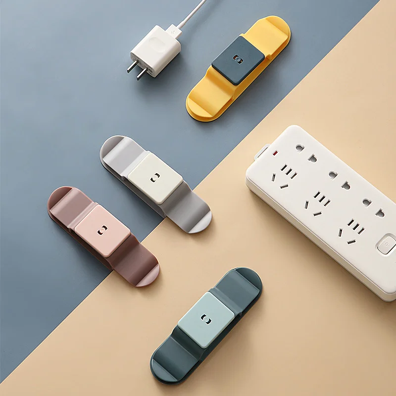 The New Rotary Socket Holder Punch-free Wall Socket Power Strip Storage Plug Hook Cord Winder Kitchen Accessories Home Appliance