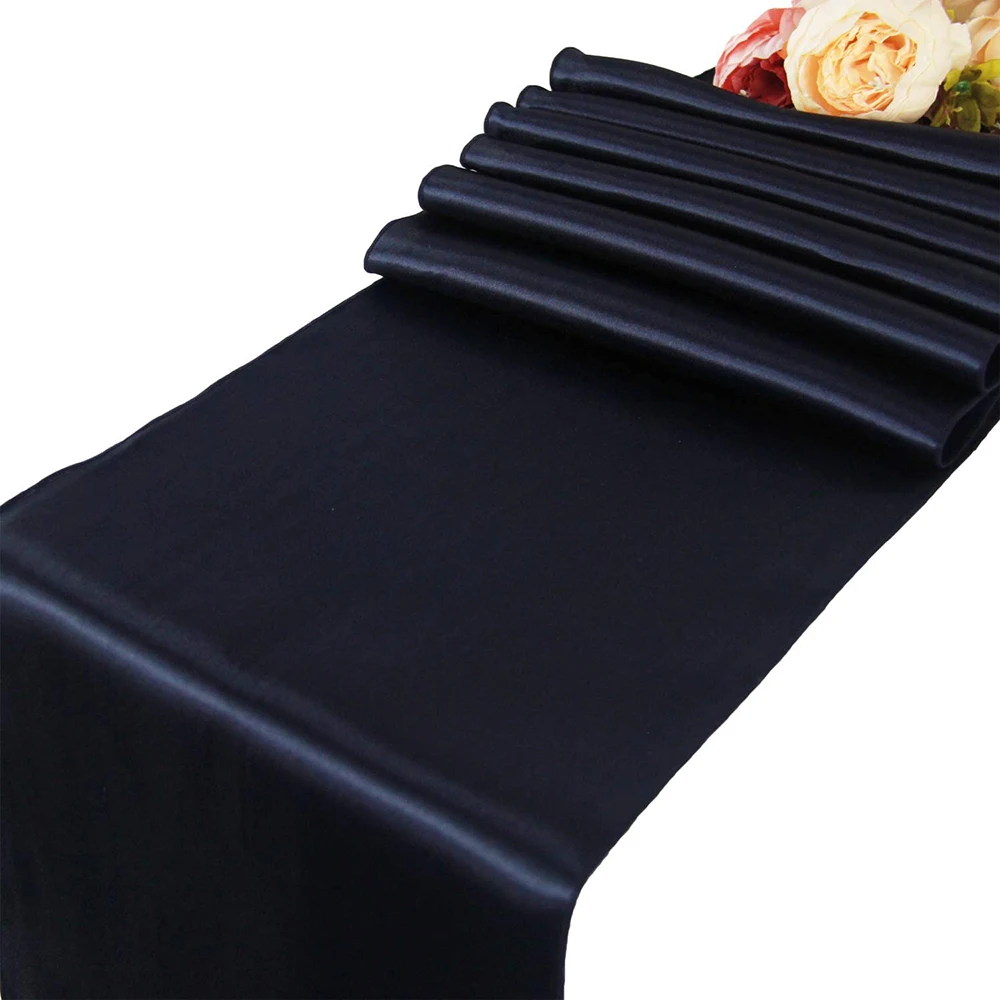 

Navy Blue Satin Table Runner 12" x 108" /30x275cm Wedding Party Home Hotel Banquet Table Decorations Dinner Table Decoration