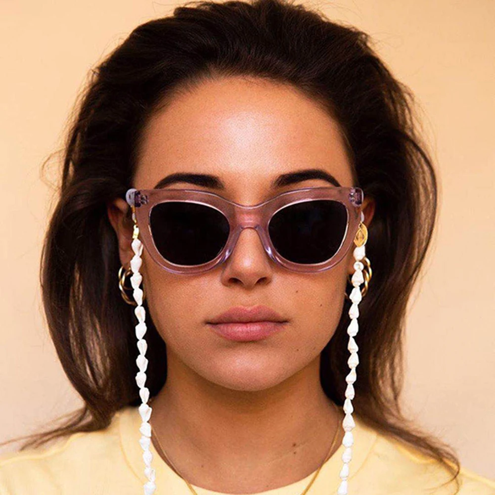 Цепочка для очков в виде белого маленького раковины чтения солнцезащитных шнур