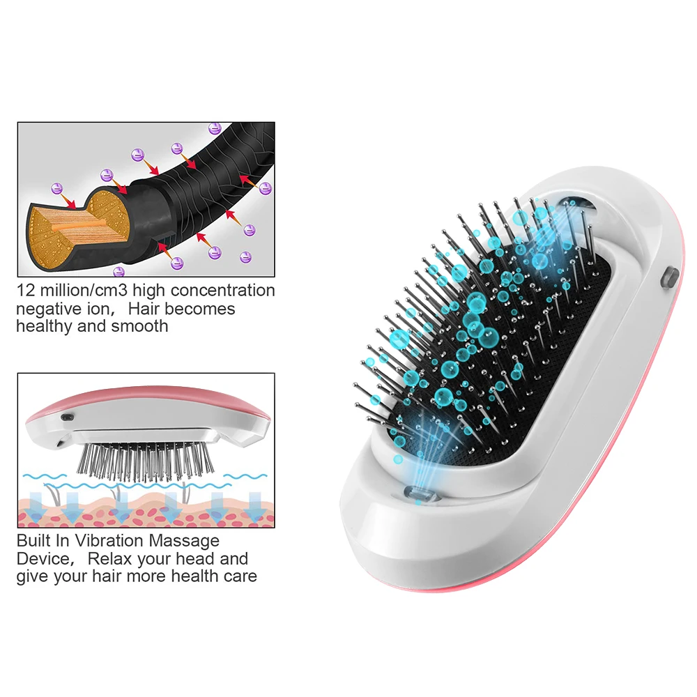 Портативная мини Ионная Щетка для волос гребни с отрицательными ионами