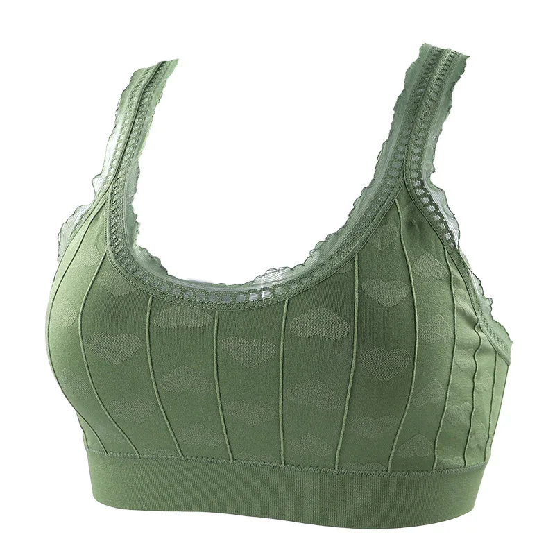 CHRLEISURE кружевной бюстгальтер с принтом в виде сердца для отдыха чашечки