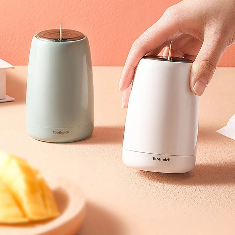 

Automatic Toothpick Box Wheat Straw Toothpick Holder Dispenser Container Portable Pop-up Storage Box Kitchen Organizer