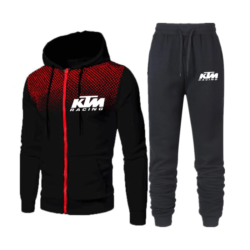 

2021 New Men's Autumn Winter Zipper Hoodie+pants Two Pieces Sets Casual Tracksuit Male Sportswear Brand Clothing Sweat Suit