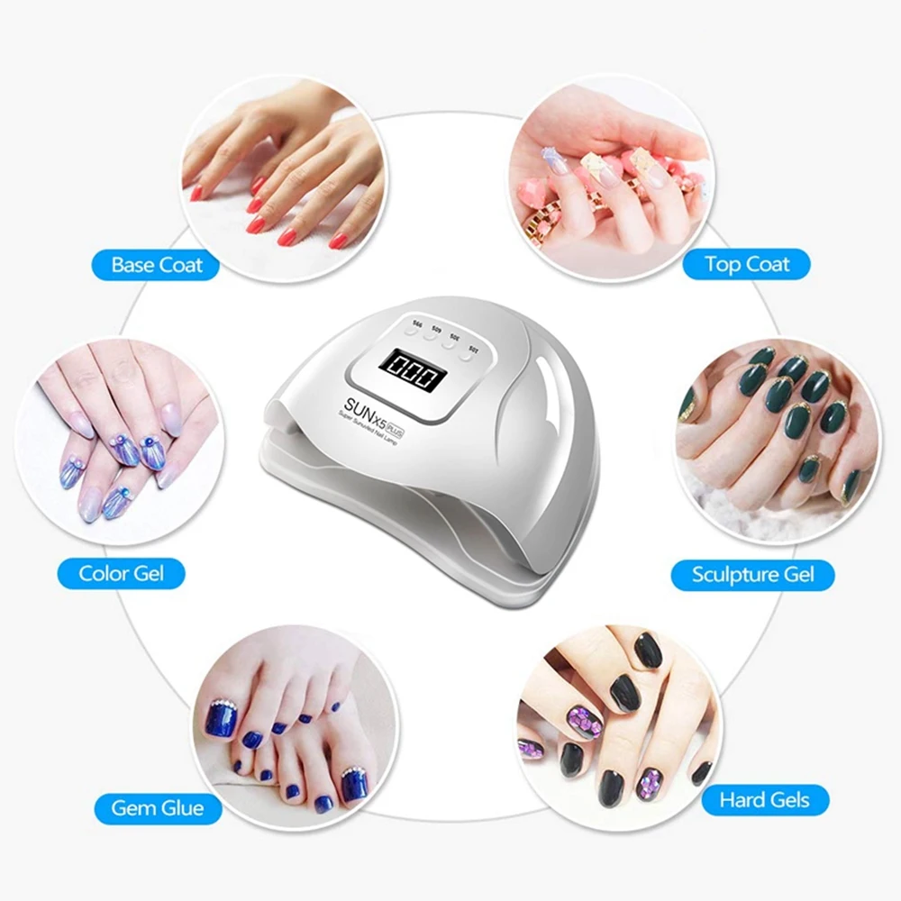 Мощная УФ лампа для ногтевой фототерапии 120 Вт 45 светодиодов быстросохнущая