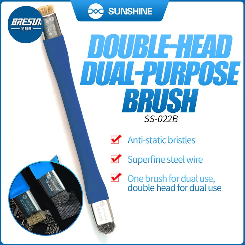 

SUNSHINE SS-022B SS-022A Safe Brush Anti-Static for Motherboard PCB Cleaning Brush for Mobile Phone Repair Tools Kit Double Head