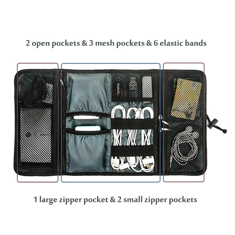 Дорожная сумка для хранения электронных аксессуаров органайзер и переноски