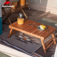 naturehike camping folding wooden table portable 3 4kg picnic table 67x39 5x28cm outdoor barbecue travel home tea table desk