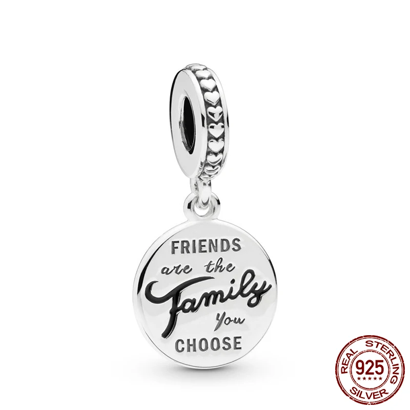 

2019 Новое поступление, серебряные бусины 925 пробы, друзья, семья, подвеска, талисманы, подходят к оригинальным браслетам Pandora, Женские Ювелирные изделия DIY