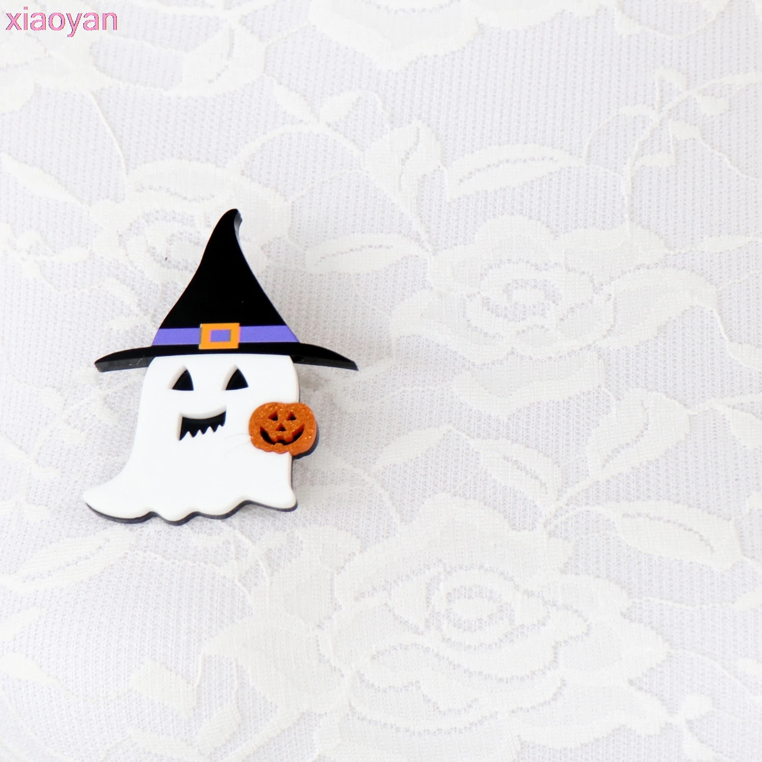 (1 шт.) брошь для Хэллоуина (булавка) призрак шляпа ведьмы Тыква акриловая |