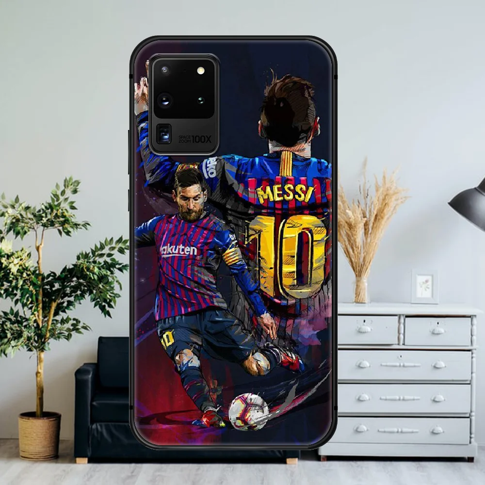 

Football Superstar Lionel Messi Phone Case For Samsung Galaxy Note S 8 9 10 20 Plus E Lite Uitra black Back Trend Shell Luxury