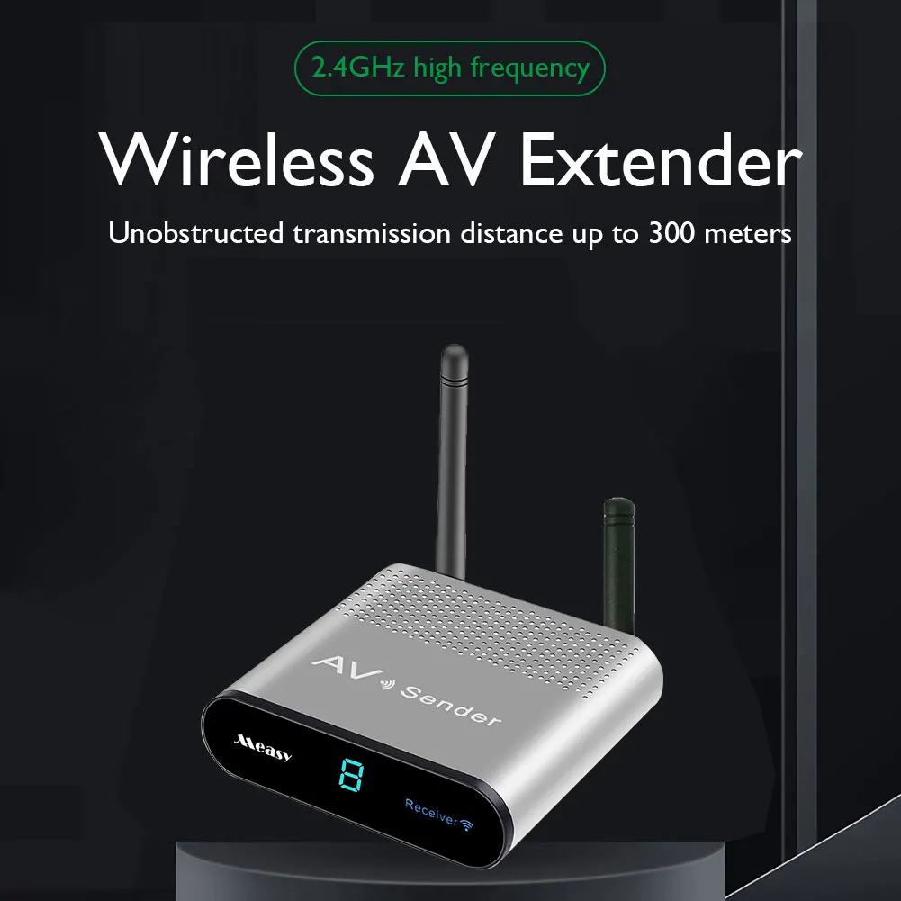 

AV230 RCA Wireless Video Audio Transmitter Receiver 2.4GHz 8 Channel AV Extender Audio Video TV Signal Sender Receiver