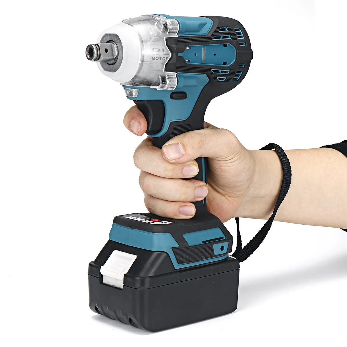 

2 in 1 18V 588N.m Li-Ion Brushless Cordless Electric 1/2"Wrench 1/4"Screwdriver Drill With 15000Amh Li Battery +LED light
