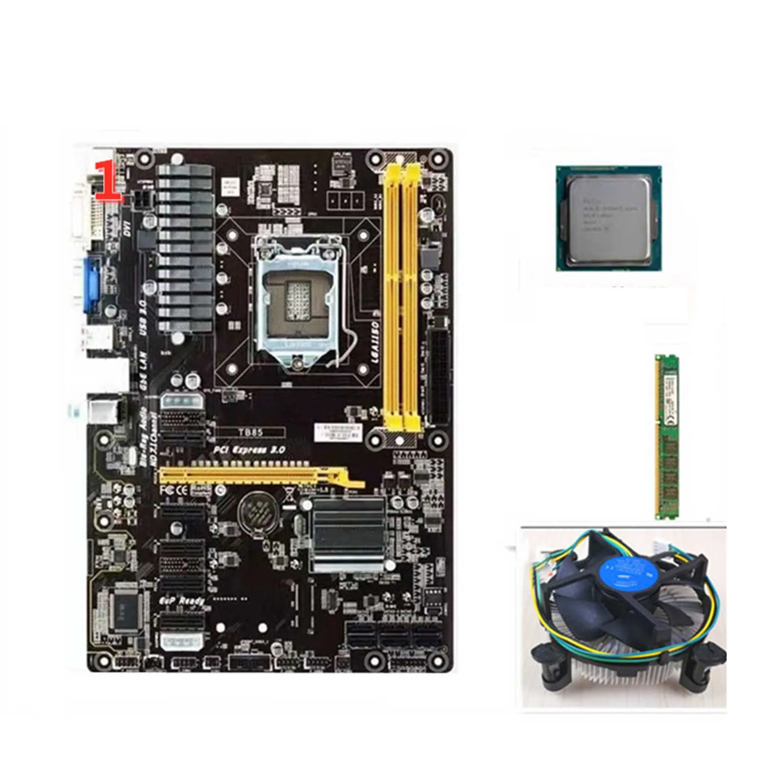 

Материнская плата BIOSTAR TB85 LGA1150 ATX Intel для майнинга, костюм из четырех частей с защитным стеклом IO
