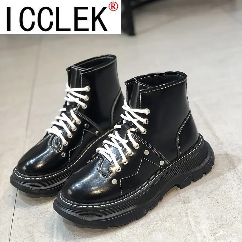 

Platform Women Boots Shoes for Martin Boots Winter Platform Ankle Boots Sexy Punk Motorcycle Boots Shoes Woman Booties