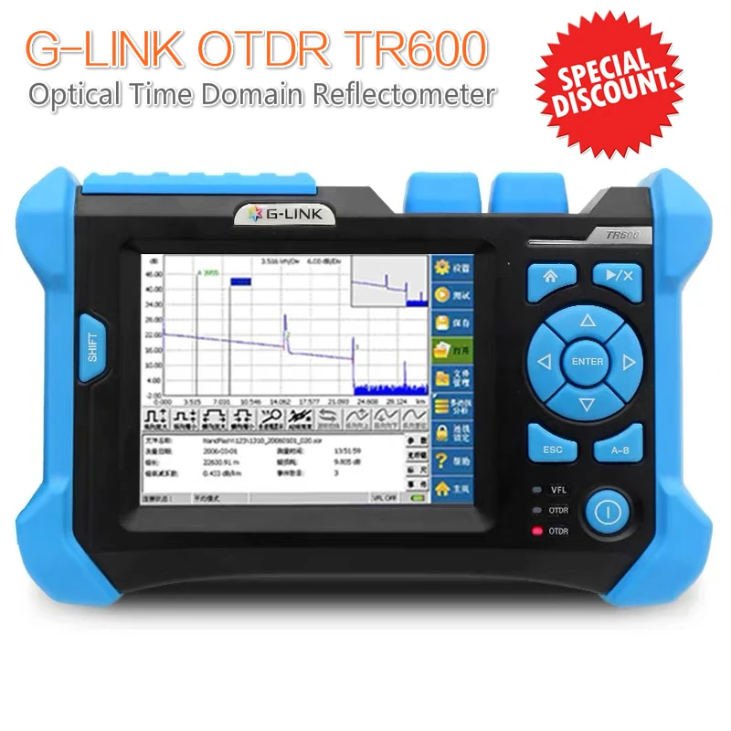G-LINK TR600 OTDR мм режим Оптический измеритель коэффициента отражения методом