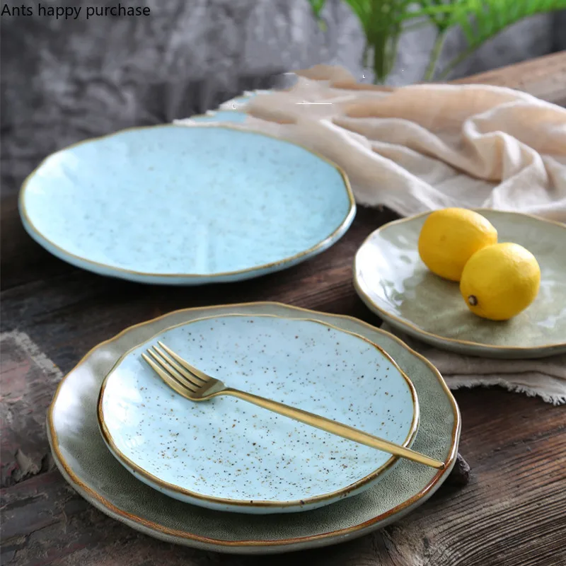 Керамическая креативная тарелка для посуды домашняя посуда ресторана круглые
