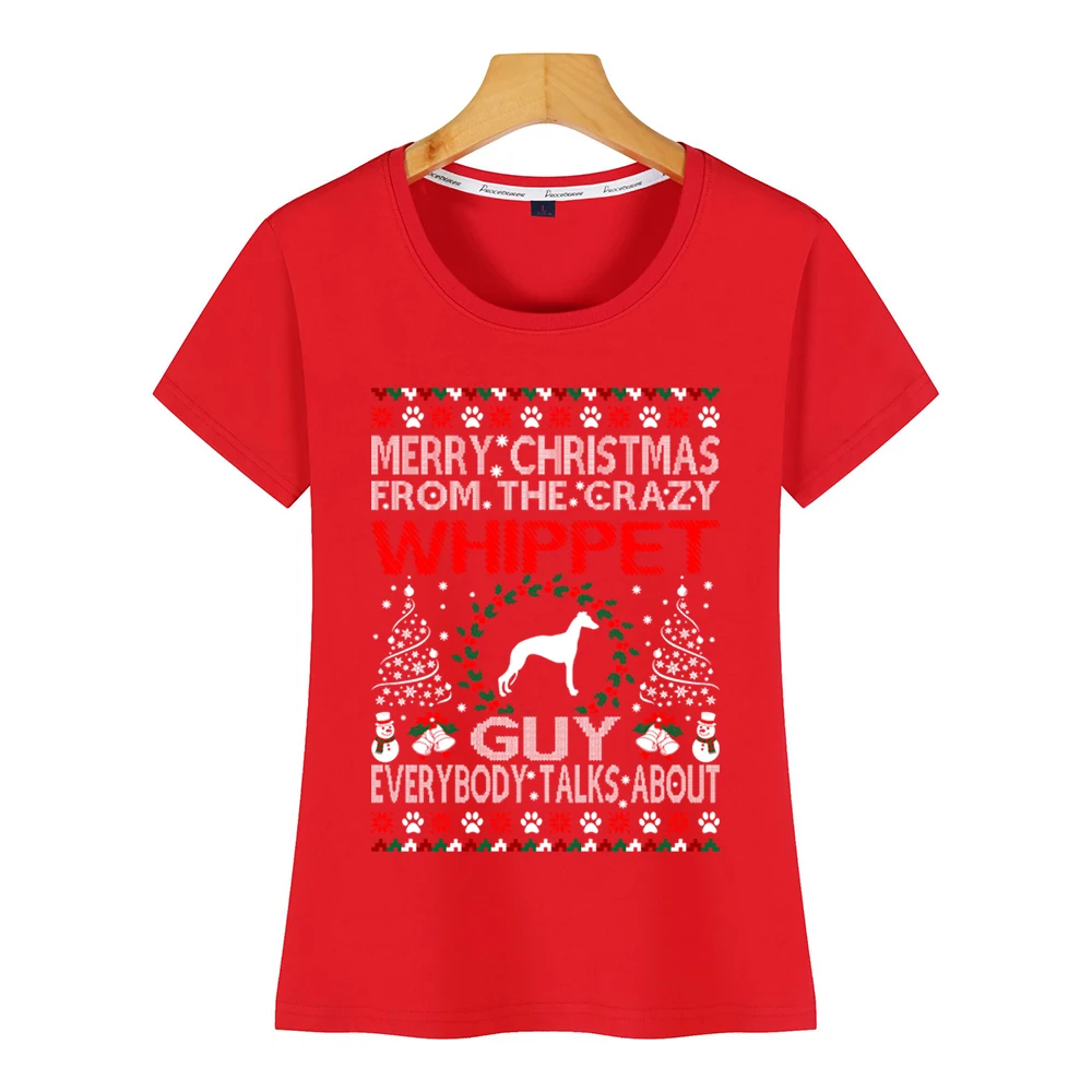 Топы футболка для женщин веселое Рождество с собачкой Гаем уродливый свитер