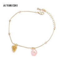 aiyanishi 18k gold filled pearl bracelets pine nuts bangles women natural freshwater pearls bracelets jewelry christmas gift