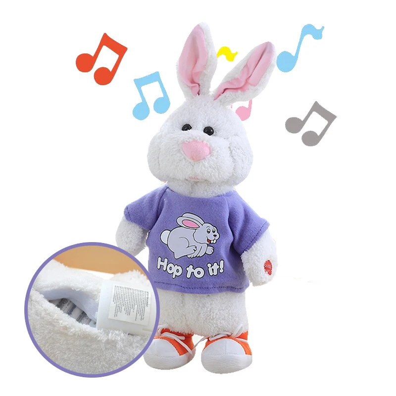 

47cm Cute can sing and talk little white rabbit plush toy doll