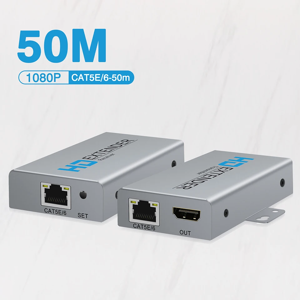 Удлинитель HDMI приемник переходник 50 м/164 фута по Ethernet CAT5E/6 портов RJ45 с петлей для
