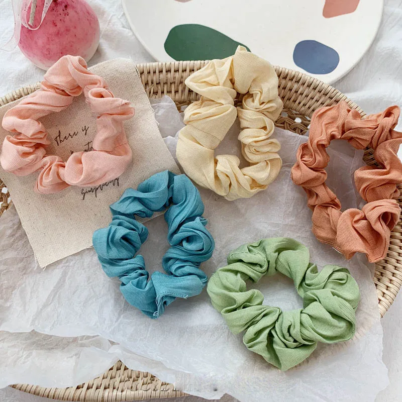 Небольшая веревка для волос карамельных цветов однотонное тканевое кольцо