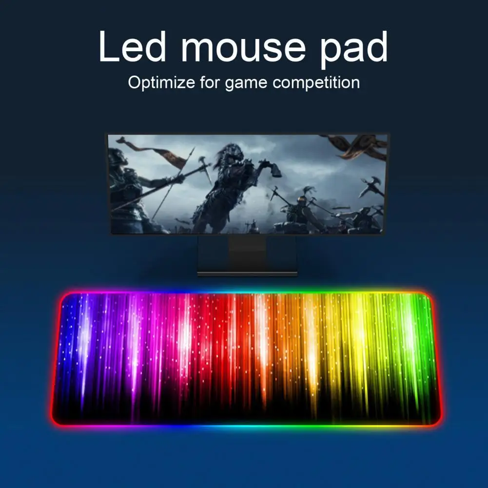 

Colorful RGB Light Effect Rubber Computer Gaming LED Mouse Pad Mat for Office