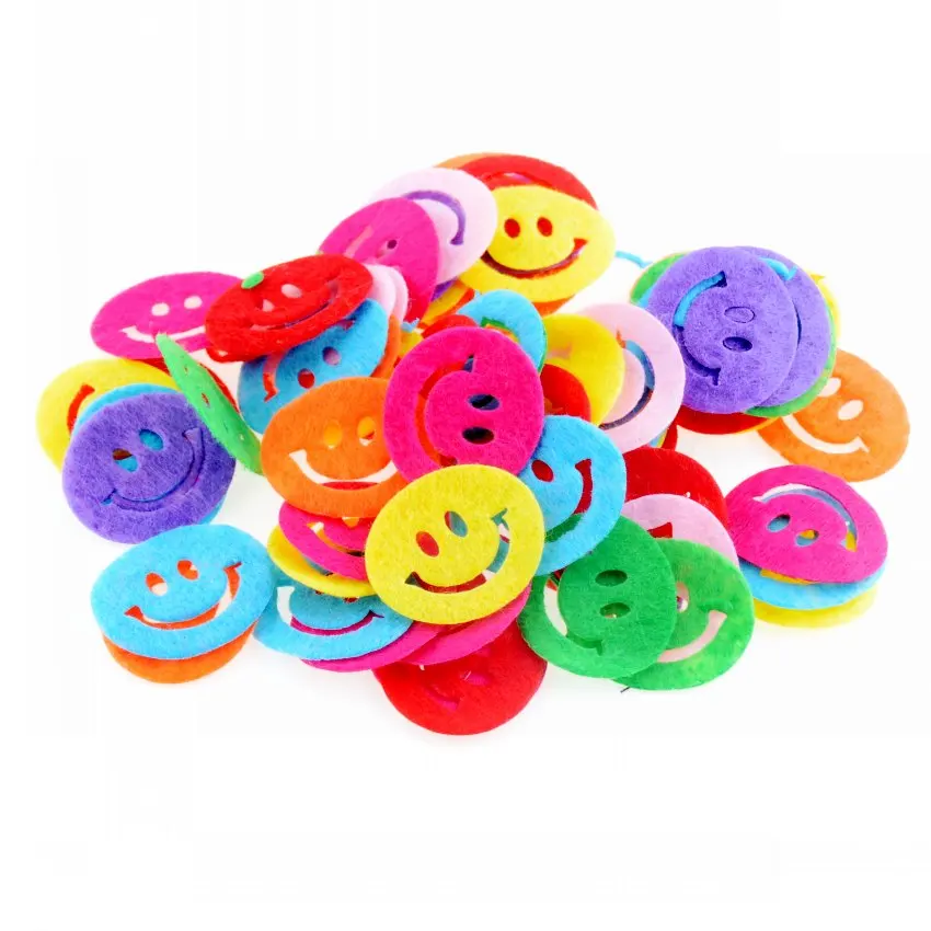 

100pcs/lot Random Mixed Color multi shapes felt patch applique Felt scrapbooking sticker DIY Felt Pads