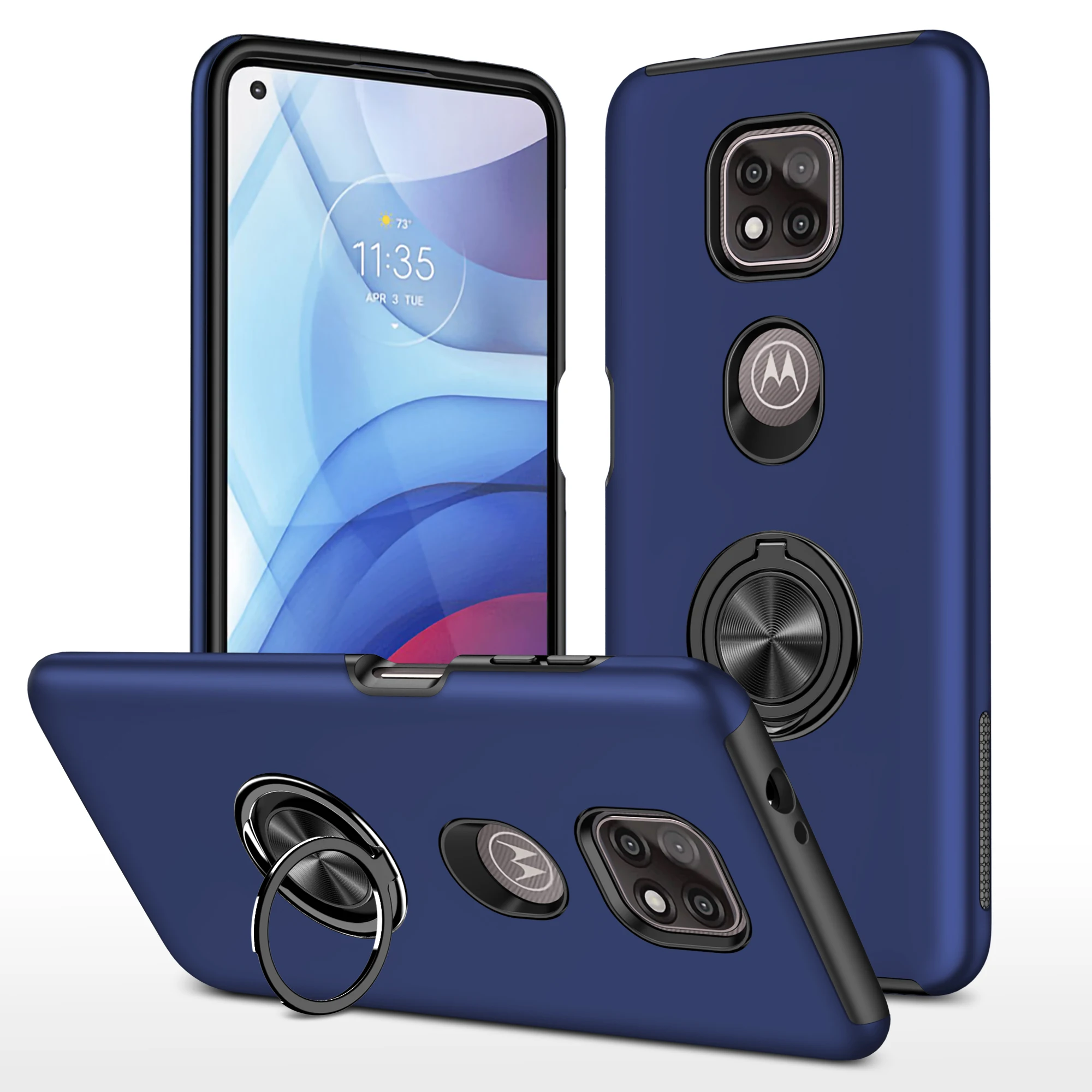 Роскошный ударопрочный чехол-держатель для Motorola G Play Stylus Power 5G 2021 магнитный