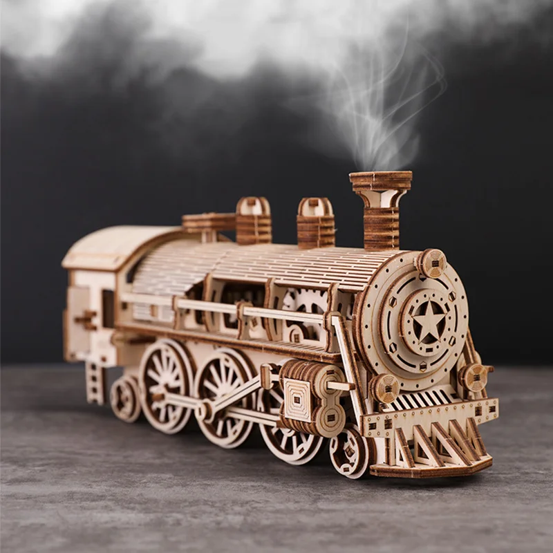

Деревянная Сборная модель поезда, 3D модель-пазл, наборы для сборки для взрослых, механическая модель, игрушки для детей, подарки на день рожд...