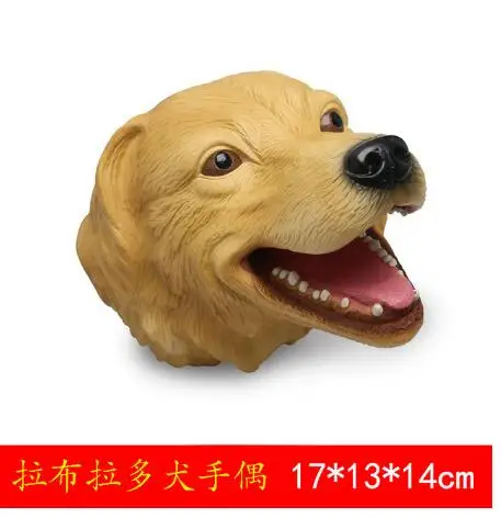 Labrador Детские игры Акула динозавр ручная кукла мягкая резиновая голова животного руки куклы Реалистичная Акула Модель фигурка игрушки для детей Подарки - Цвет: Labrador