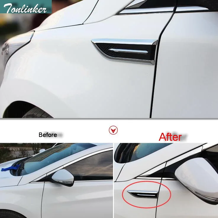 

Tonlinker 2 PCS ABS Side leaf plate Cover Case Stickers for CITROEN HYUNDAI FORD TOYOTA PEUGEOT AUDI BMW HONDA CHEVROLET MAZDA