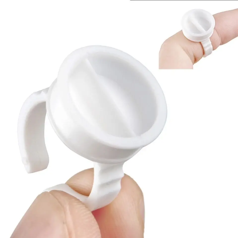 

Disposable Glue Holder Ring Cups For Eyelashes Extension Tattoo Pigment Holder Pallet Adhesive Glue Holder Palette Container