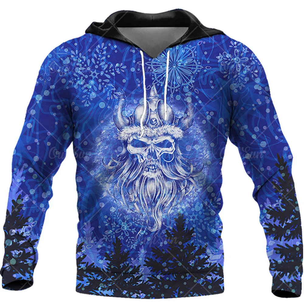 

Skull Viking 3D Print Men's Hoodie Merry Christmas Style Autumn Street Trend Oversized O Neck ​Casual Unisex Sportswear 4XL
