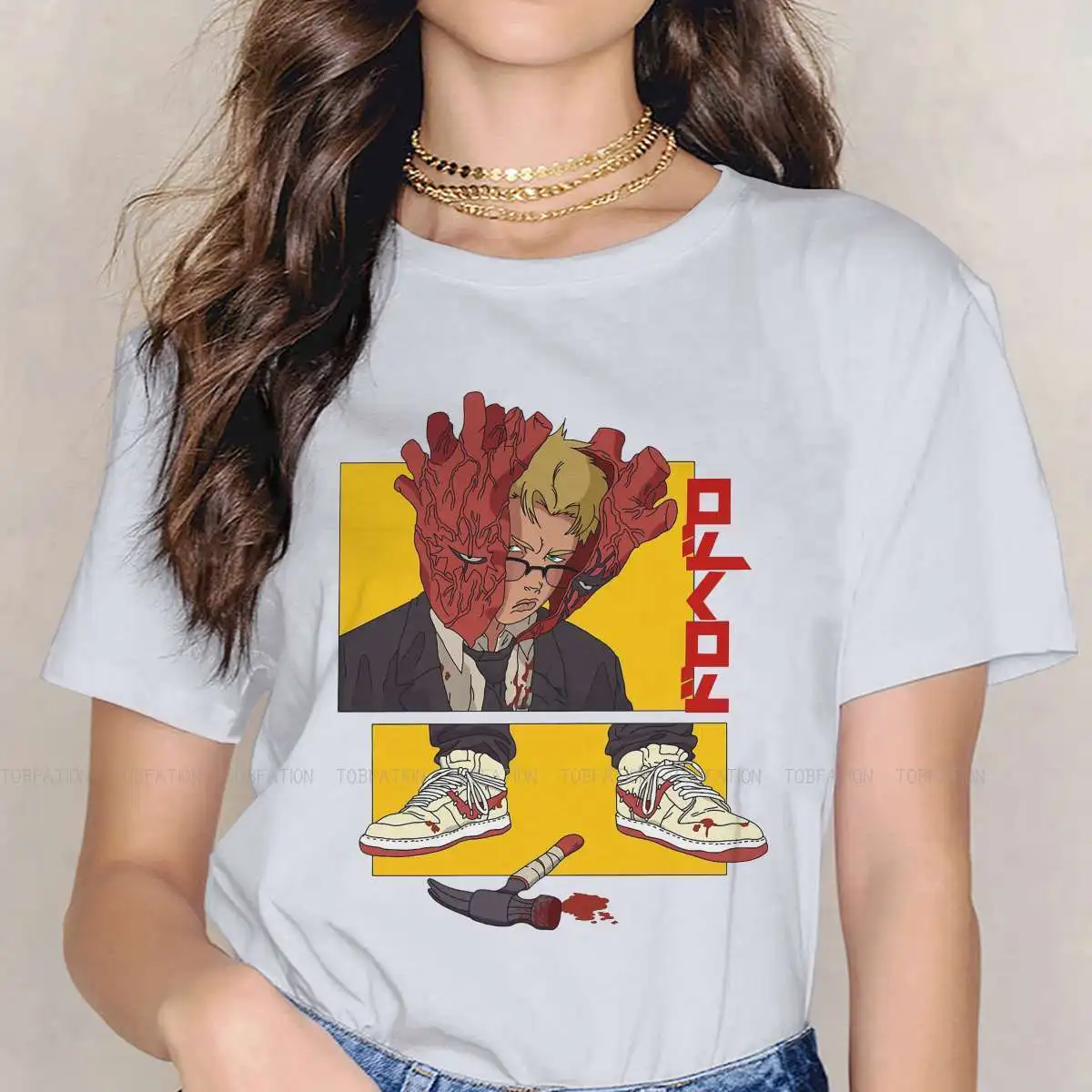 Рубашка женская в стиле Харадзюку Свободная Повседневная Блузка с принтом