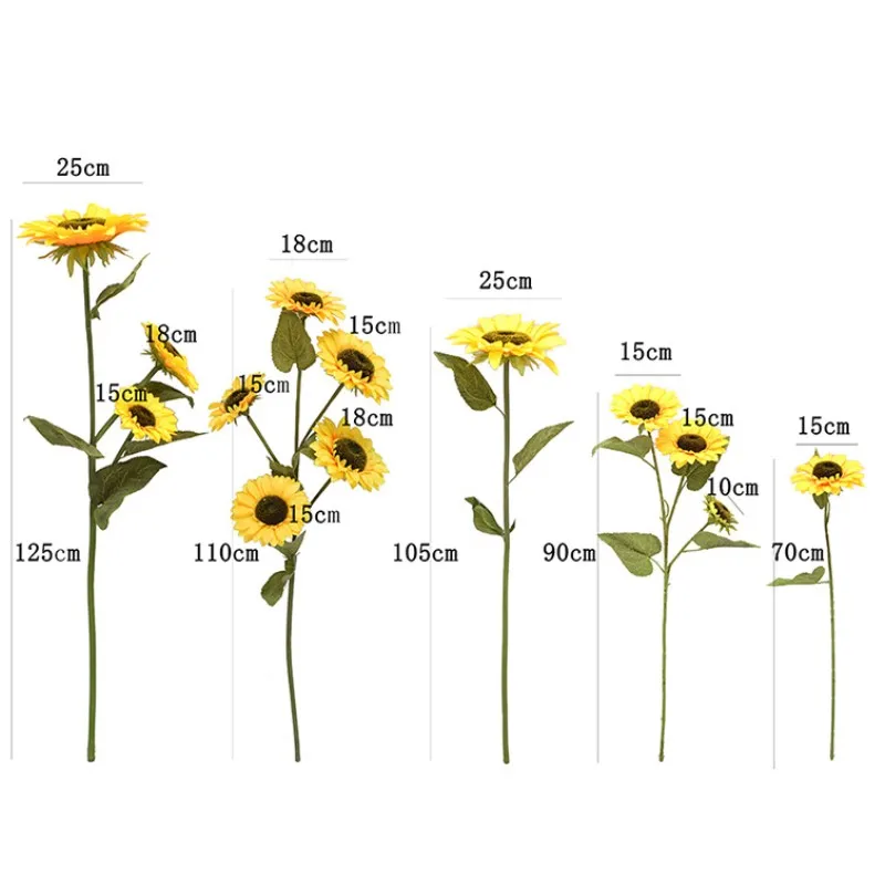 

5PCS Artificial Sunflower High Quality Beautiful Bouquet Wedding Party Vacation Home Decoration Artificial Sunflower Simulation