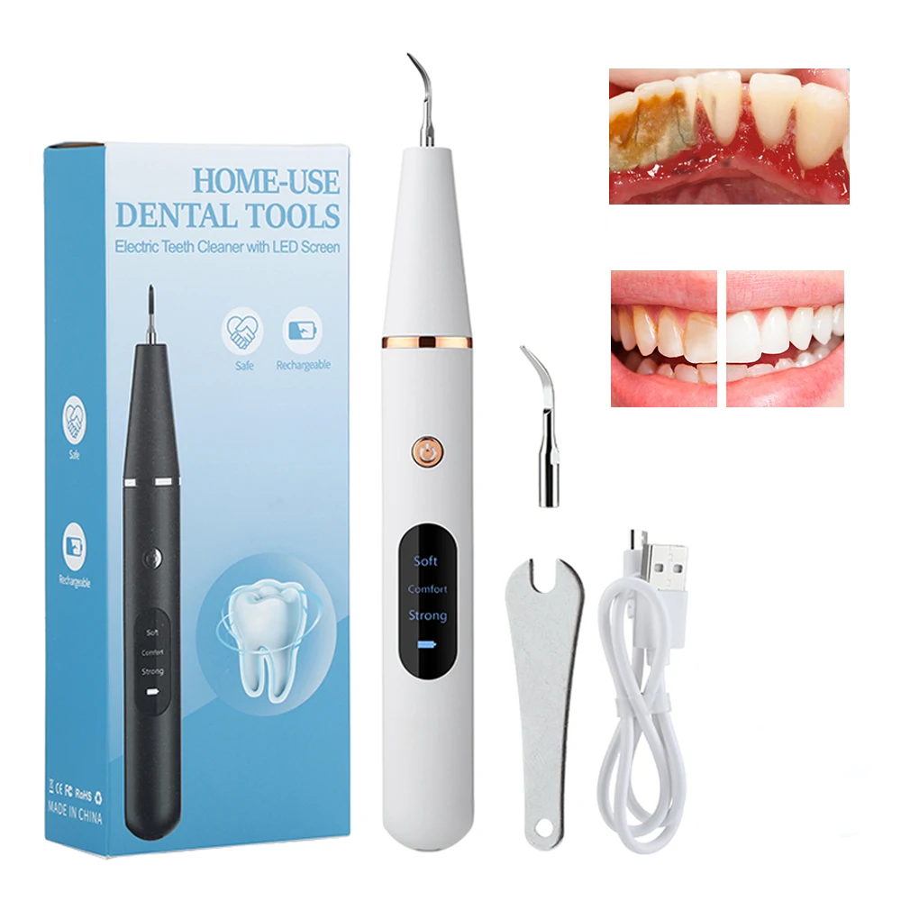 

Electric Ultrasonic Dental Calculus Remover Tartar Staisn Scaler Tooth Cleaner LED Teeth Whitening Kit Oral Irrigator Dental