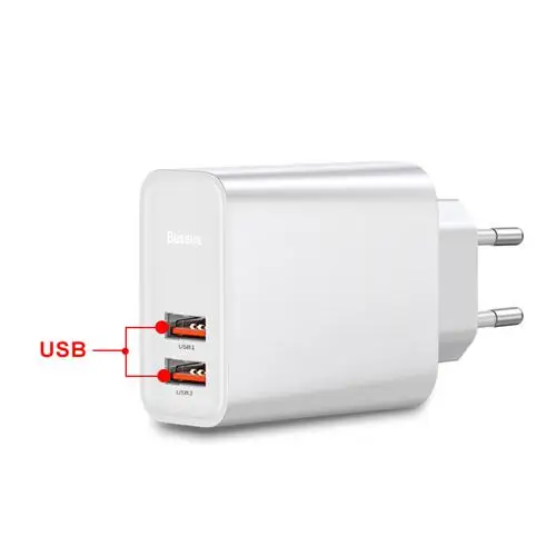 White EU 2USB Baseus Quick Charge 4,0 3,0 USB зарядное устройство type C QC 4,0 3,0 зарядное устройство для iPhone 11 Pro 30 Вт PD 3,0 быстрое зарядное устройство для samsung s10 plus - Тип штекера: White EU 2USB