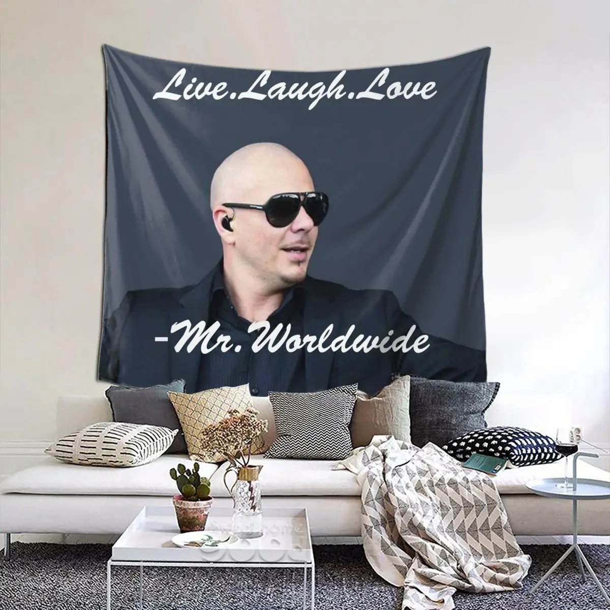 

Pitbulls Mr Worldwide 5 Tapestry Hip Hop Rap Tapestry Wall Bedspread kawaii Home Decor For Bedroom Dorm