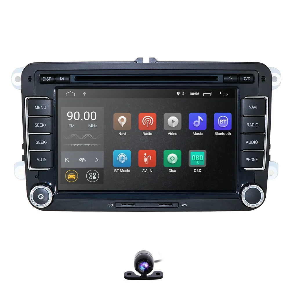 Четырехрядный Android 9,0 7 дюймов DVD gps радио плеер для Volkswagen Гольф 5 touran passat B6 B7 Lavida polo Tiguan; Skoda - Цвет: ADD CAM3