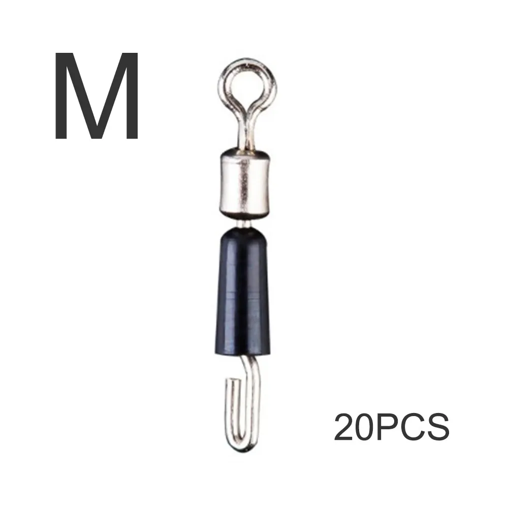 20pcs Bearing Swivel Fishing Hook Fast Connector Solid Rings Rolling Line Quick Link Pesca Iscas Tackle Tools Accessory | Спорт и