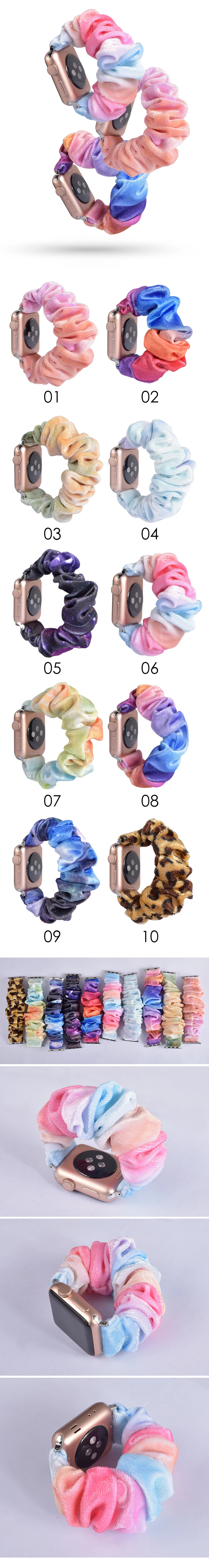 Растягивающийся эластичный ремешок для часов Apple Watch 38 мм/40 мм 42 мм/44 мм Повседневный женский браслет для девочек для iwatch