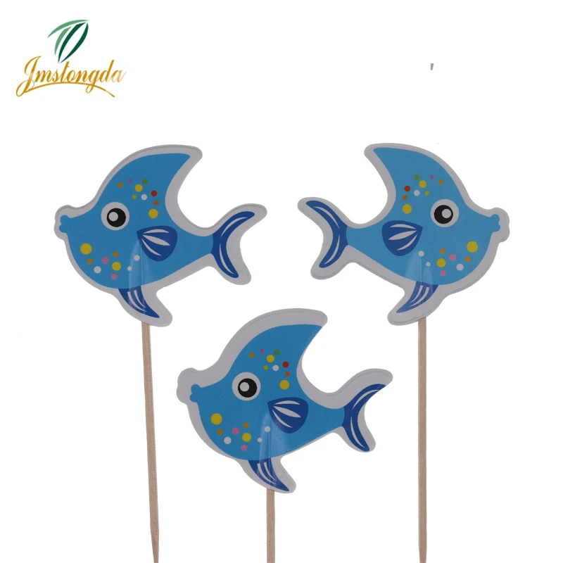 5000 шт. мини форма рыбы бумажные пакеты для еды обеденные Шпажки торта украшения
