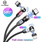 Магнитный USB-кабель Lovebay, новинка, вращение на 360  + 180 , кабель быстрой зарядки типа C для iPhone 11 Pro X Max 6 7 8 Plus Samsung Xiaomi