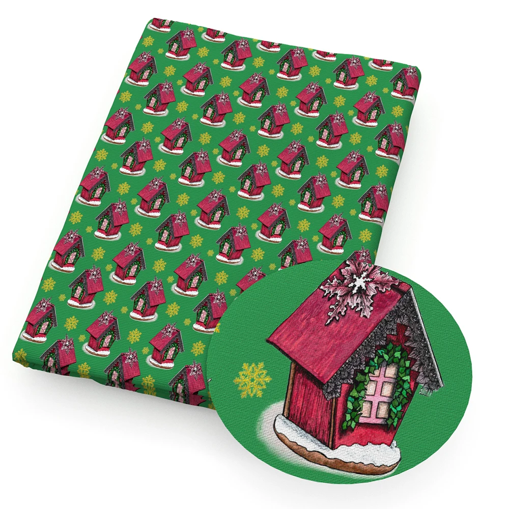 50*140 см Рождественская растительная полиэфирная хлопковая ткань для