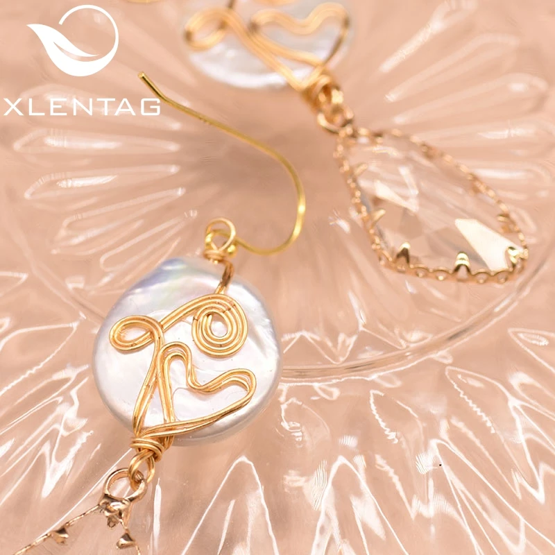XlentAg Geometric Baroque Pearl For Women Girl Wedding Gift Korean Earrings Fine Jewellery Boucle D'oreille Femme GE0809