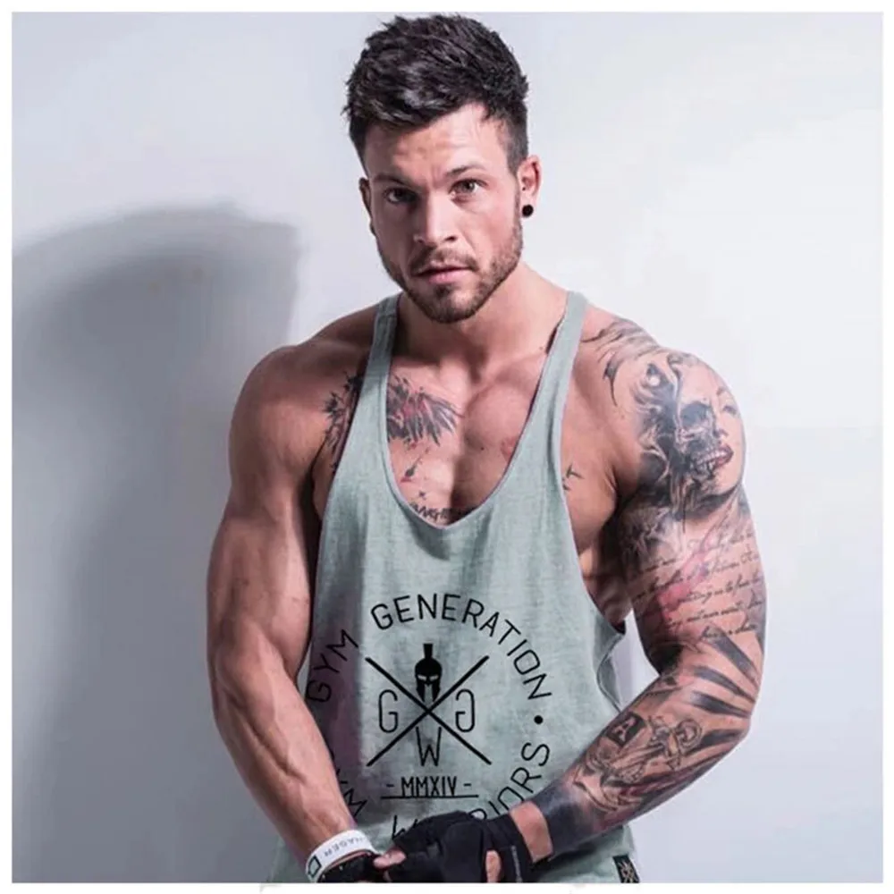 

Muscular Men's Tanktop Summer New Sleeveless Undershirt Fitness Jogger Singlets Gym Clothing Loose Tops Camiseta Tirantes Hombre